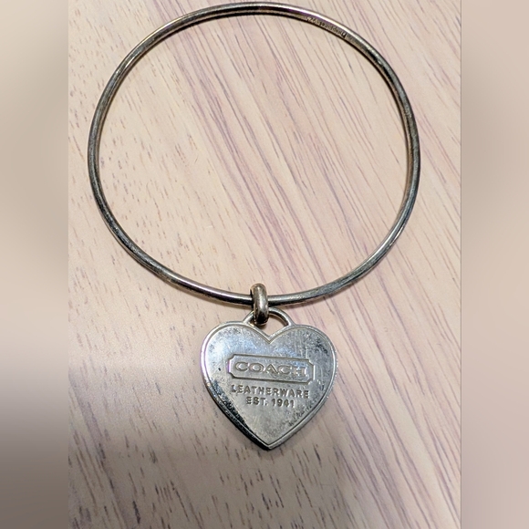 Coach Heart Charm Bangle Bracelet - Picture 2 of 3
